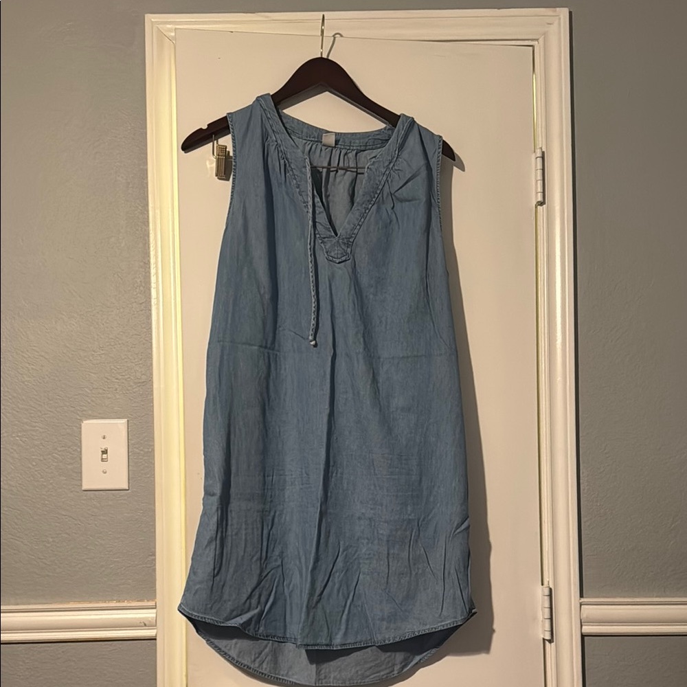 Sleeveless Blue Denim Dress